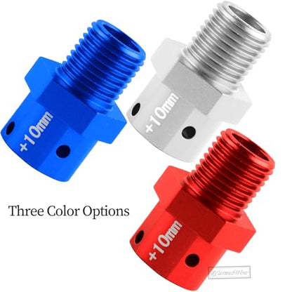 RC 10MM Extended Wheel Hub Drive w/Anti-dust Cap Nuts Upgrades Part for 1/7 BigRock Fireteam Limitless 6S,1/8 Kraton Outcast Notorious Talion 6S,Alloy Aluminium Wheel Hub,Silver w/Red - color: Silver&red