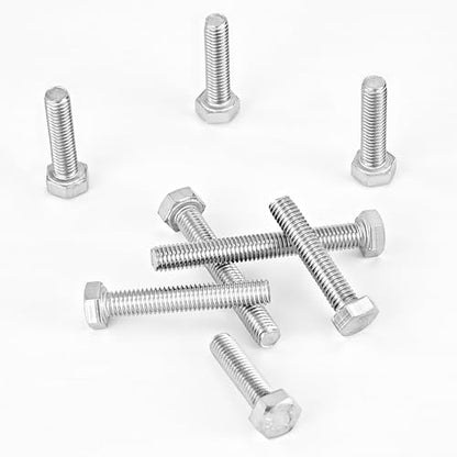 M5 x 20mm 25mm 30mm 35mm 40mm Heavy Duty Hexagon Bolts Hex Head Screws, 304 Stainless Steel, Metric Fully Thread, Machine, Bright Finish, Assortment Kit 50PCS - size: M5 x 20/25/30/35/40mm (50PCS)