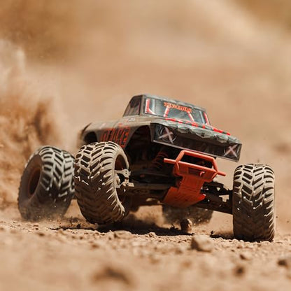 ARRMA RC Truck 1/10 Quake 223S 2WD RTR (Battery and Charger Not Included) Brushless Monster Truck, Red, ARA3537T1 - color: Red