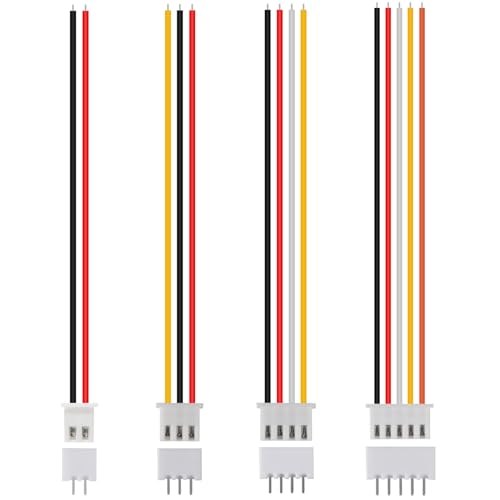 40Pairs JST-XH Connector Kit, XH 2.54mm 2/3/4/5 Pin Header Male and Female Connectors Plug Adapter with Flat Wire Cable 200mm 26AWG Compatible with JST XH (2/3/4/5P/Set) - color: 2/3/4/5P/Set