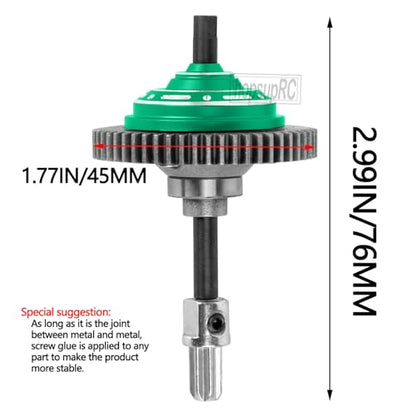 54T Main Gear&Differential Case Upgrades Part for 1/10 Slash/Rustler/Stampede/Hoss 4X4(VXL),Slash 4WD(Platinum/Ultimate),Metal Slipper Clutch Eliminator Differential Locker Gear.Green - color: Green(54t)
