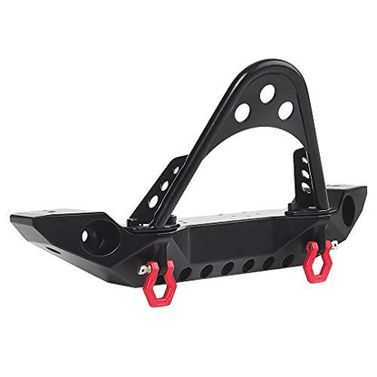INJORA Metal Front Bumper with LED Light for 1:10 RC TRX-4 SCX10（Black）
