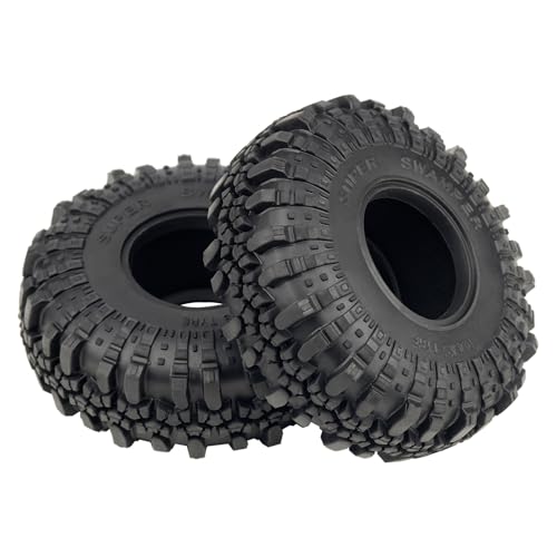 DJX 4PCS 2.2 Inch 137mm Tall Crawler Tires Super Soft Sticky Rubber Tires with Foam Instert for Axial SCX6 SCX10 TRX4 FMS LOSI Redcat Etc 1/6 1/8 1/10 Crawler Car