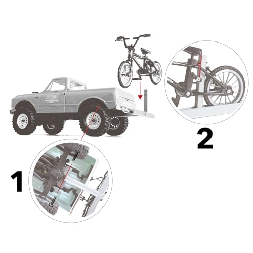 Bike Rack Upgrade Parts Accessories for SCX24 C10 （NO Truck Included） RC Crawler 1/24 Scale Model Decoration (Rear Mount)