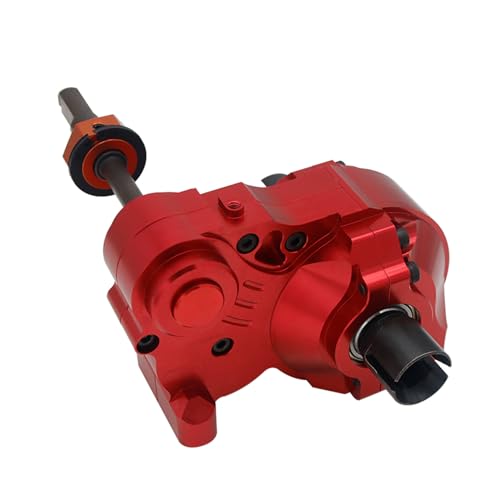 CNC Metal Split Differential Diff.Gear Box Case Assembly Kit (Red) | for 1/5 Hpi Rofun Rovan Km Baja 5B 5T 5Sc Rc Car Parts - color: Red