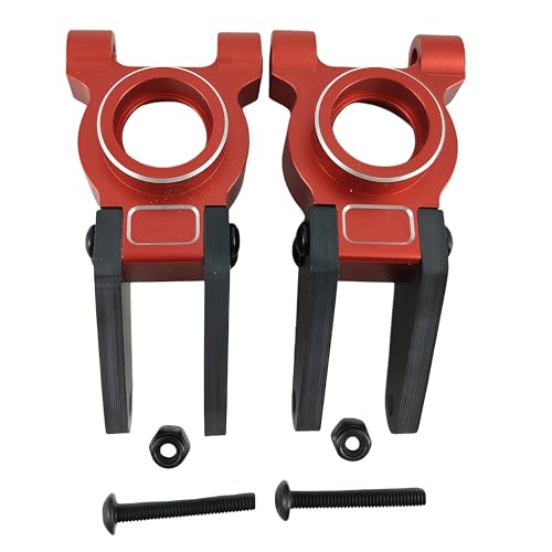 Aluminum Rear Axle Carrier Set for ARRMA 1/10 Gorgon 4X2 2WD (Red) | Monster Truck,RC Car,CNC Machined,Heavy Duty,High Strength,Precision Fit,Wear Resistant,Durable,Replacement Parts - color: Red