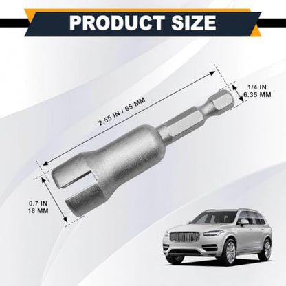 2 PCS Butterfly Hole Socket Wrench, Wing Nut Drill Bit Socket Wrenches Tools Set, Hex Shank Nut, Universal Automobile Accessories (Silver 2.5In Height)
