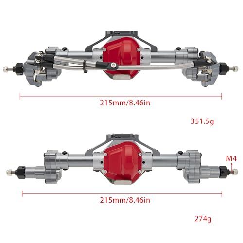 DKKY Portal Axles Kit for Axial SCX10 & SCX10 II 90046 90047 D90 D110 1/10 RC Crawler Upgrades Parts (Titanium) - color: Titanium