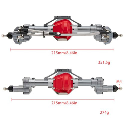 DKKY Portal Axles Kit for Axial SCX10 & SCX10 II 90046 90047 D90 D110 1/10 RC Crawler Upgrades Parts (Titanium) - color: Titanium