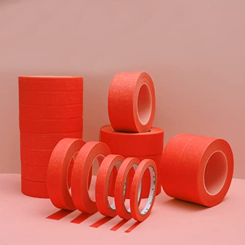 6 Rolls Fine Line Tape 1/16, 1/8, 1/5, 2/5, 1/2, 3/4 Inch x 55 Yard Fineline Masking Tape Painter Adhesive Automotive for DIY Car Auto Paint (Red, Mixed Sizes) - color: Red, size: Mixed Sizes