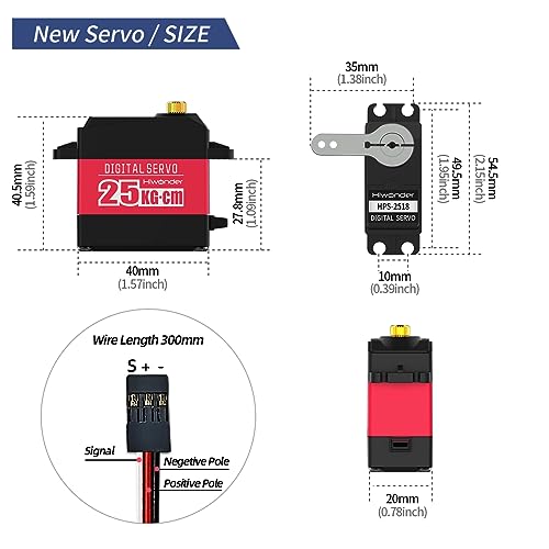 25KG Digital Servo Motor High Torque PWM Servo, Full Metal Gear Steering Servo for Robotic Arms and DIY Robot Making, Digital Servo with 25T Servo Horn, Control Angle 180° - style: 25KG-180°