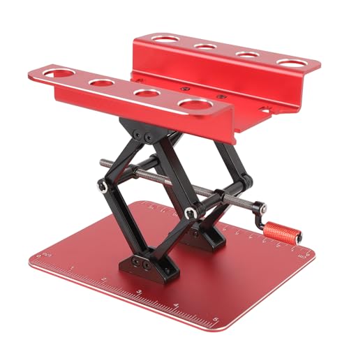 RC Car Work Stand, Rotating and Stable Repair Platform, Height Adjustable for RC Car 1:8 and 1:10 (Red) - color: Red