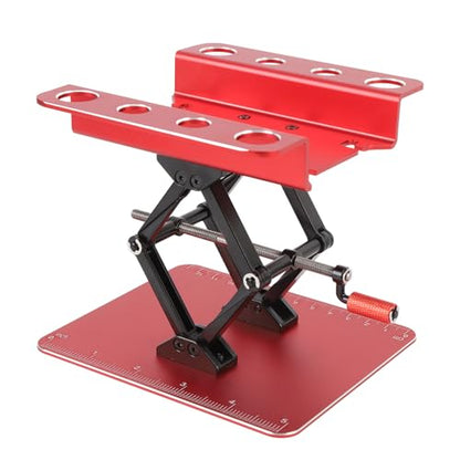 RC Car Work Stand, Rotating and Stable Repair Platform, Height Adjustable for RC Car 1:8 and 1:10 (Red) - color: Red