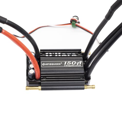 O'Hara 150A 2-6S LiPo ESC Waterproof Brushless Electronic Speed Controller with BEC and XT90 6.0mm Banana Head Connector for RC Boats Model Ship - size: 150A ESC