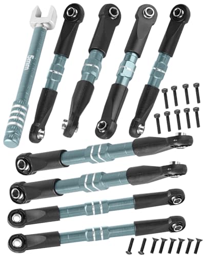 RC Adjustable Turnbuckles Links Upgrades Part for 1/16 Mini Slash 70054-1 RC Car.Front & Rear Aluminium Adjustable Turnbuckles Camber Toe Link Hops Up.Titanium - color: Titanium(for 1/16)