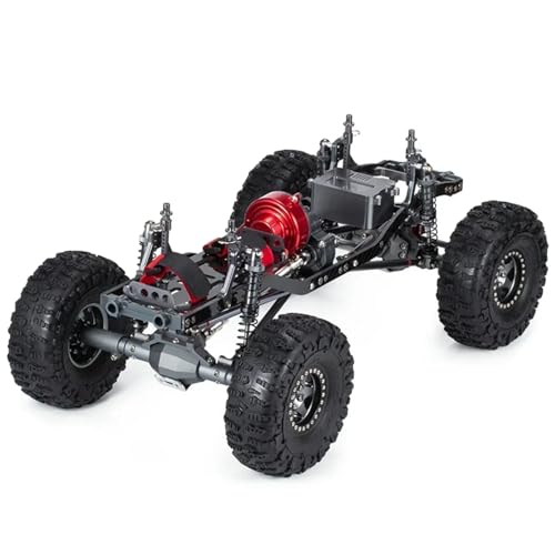 Rc Accessories for SCX10 1/10 Carbon Fiber Rails Metal Brace Skid Plate Adjustable Shock Mount Box Battery Tray for Chassis Set RC Crawler(Black) - color: Black