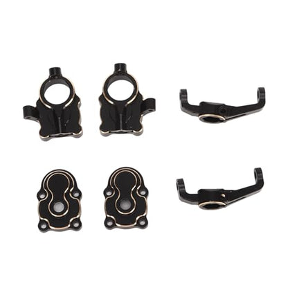 RC Steering Knuckles, Brass Upgrade for Durability and Precision, Axle Gear Cover Hub Carrier Set for 1/24 Scale Off-Road Crawlers, RC Enthusiasts in Rock Crawling, Trail Driving, and Competition Use