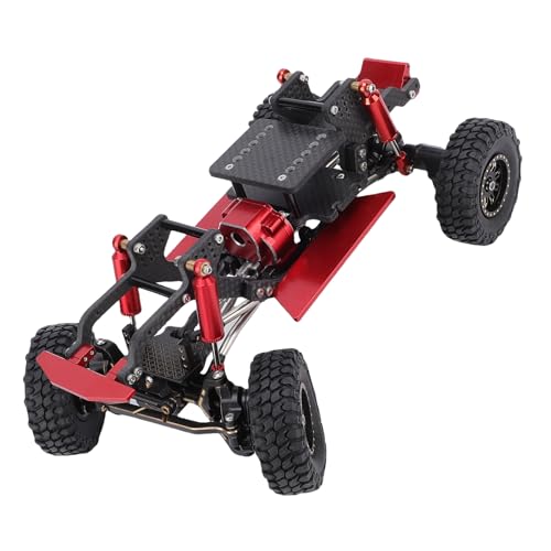 Asixxsix RC Crawler Chassis Frame Kit, Lightweight Strong Modular Design RC Upgrade Parts, Composite Material Chassis Frame Kit with Easy Installation for Ascent 18 1/18 Crawler (Black Red) - color: Black Red