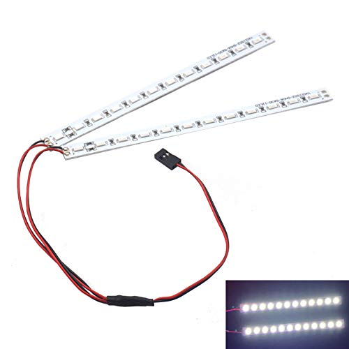 RC 24Leds Chassis Light Aluminum Decorative Dazzle LED Strip 6V Compatible with HSP HPI Recat Racing 1/8 1/10 RC Car Crawler Buggy Truck (White) - color: White