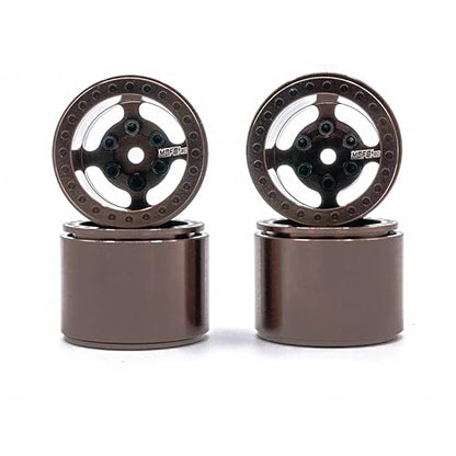1UP Wheels 1.0" Island Ultra Wide Premium Wheels | Burnt Bronze | for Axial SCX24, AX24, Traxxas TRX4-M, Redcat Ascent-18, FMS FCX18, 7mm Hex Vehicles - Aluminum Beadlock Wheels - color: Burnt Bronze