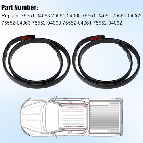 Pair Roof Molding Trim Kit Fits for Toyota Tacoma Double CAB 2005-2015 | Left & Right Side Roof Drip Molding Weather Stripping Replace 75551-04062 75551-04061 75551-04060 75551-04063 75552-04063 - color: 75551-04062