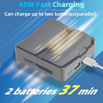 Battery Charger for DJI Neo 2 Drone Battery Charging Hub Two Way Channel Charger (Grey)