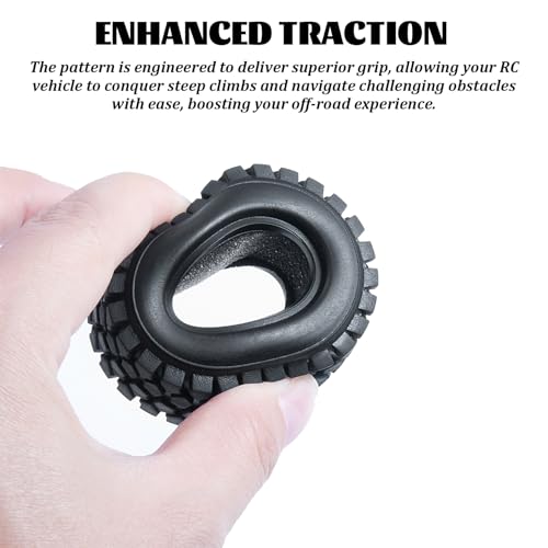 1.0 Tires Rc Crawler Tires, 4Pcs 1/24 Rc Crawler, 48mm Upgrade Sturdy Mini 1.0 Replacement for Climbing Model Car