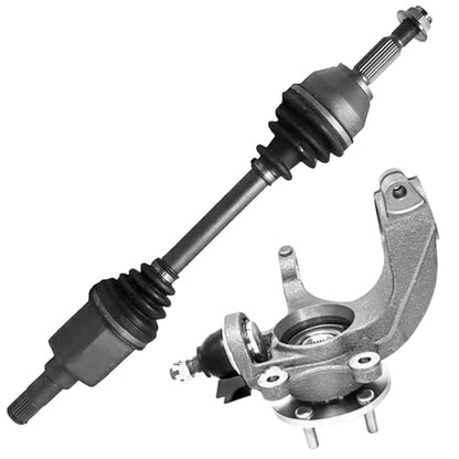 Detroit Axle - Front Left Steering Knuckle & Wheel Hub Bearing CV Axle | Replacement for 2010-2013 Ford Transit Connect 2.0L - size: 2UX47838/Pair