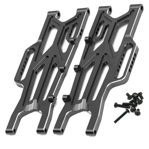 Aluminum Rear Lower Suspension Arms Set Compatible for Arrma 1/10 Kraton/Outcast 4x4 4S V2 BLX RC Truck Upgrade Parts L/R Suspension Arms Swing Arm Replacement ARA330711 - color: black, size: Rear Lower