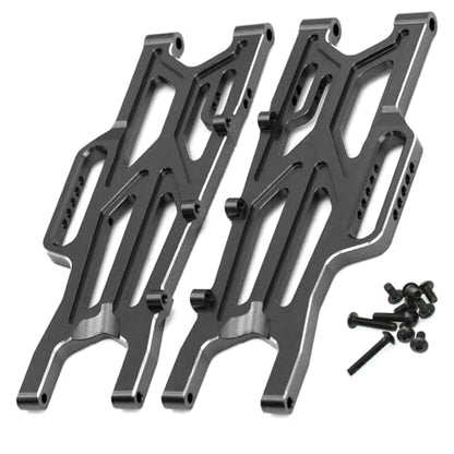 Aluminum Rear Lower Suspension Arms Set Compatible for Arrma 1/10 Kraton/Outcast 4x4 4S V2 BLX RC Truck Upgrade Parts L/R Suspension Arms Swing Arm Replacement ARA330711 - color: black, size: Rear Lower