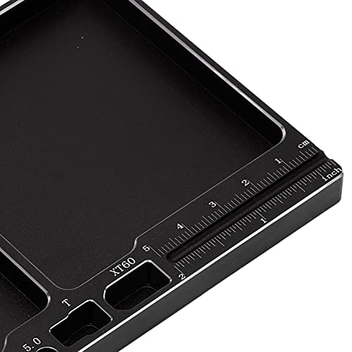 Magnetic Screw Tray Aluminum Alloy Magnetic Parts Tool Tray Adsorption Tool for RC Model Toy Repair Mat Bandejas - color: Black