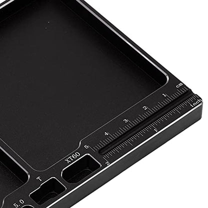 Magnetic Screw Tray Aluminum Alloy Magnetic Parts Tool Tray Adsorption Tool for RC Model Toy Repair Mat Bandejas - color: Black