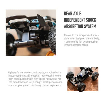 Mini RC Car for Adults, 4WD Off Road Remote Control Truck High Speed 20KMH Rechargeable Battery RTR Gift for Teen Birthday Christmas - color: Blue