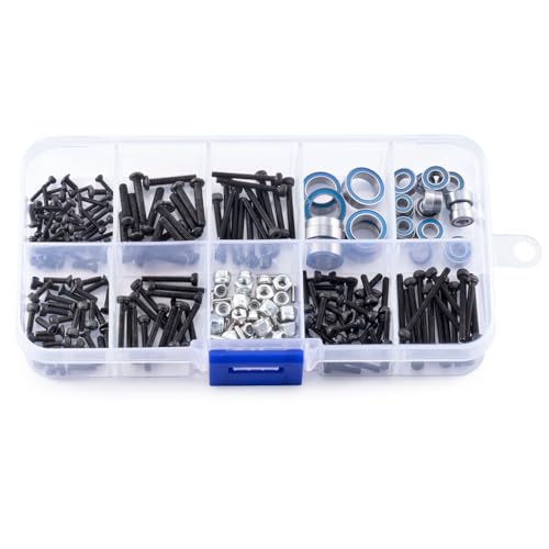 Ascent-18 RC Screw Kit Screws Assortment Set Bushings Bearings Screws 251pcs Kit Bushings Bearings Screws Kit for Redcat Ascent-18 1/18 RC Crawler Car Upgrade Parts