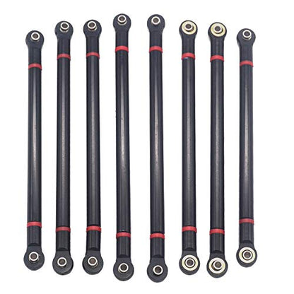 8Pcs Vgoohobby Aluminum Alloy Link Rod Chassis Linkage 313mm Wheelbase Compatible with Axial SCX10 90046 90047 1/10 RC Crawler Car