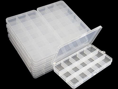 8 Pack 15 Grids Plastic Bead Organizer Box 6.8 * 3.86 * 0.87 inches Clear Storage Container Jewelry Case with Fixed Dividers for Rings, Earrings, Nail Art, DIY Crafts, Fishing Tackles - size: 8pcs 15 Grids Box