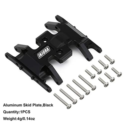 INJORA Brass Skid Plate for 1/24 RC Crawler Axial SCX24（Black） - color: Black