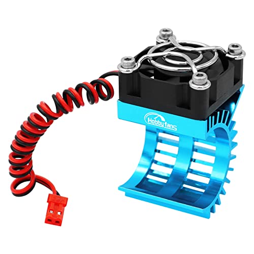 RC Motor Heat Sink with 5V Cooling Fan Fit 370 380 390 2838 2858 2845 Size Brushless Motor Heatsink for 1/14 1/16 1/18 RC Car Truck Buggy Crawler - color: Blue, size: 1-Pack Cooling Fan with Heatsink