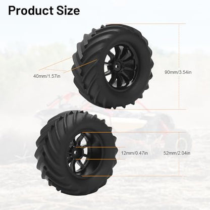 12mm Hex RC Truck Tires, daitoku RC Tires and Wheels for TRAXXAS 1/16 E-Revo Rlaarlo HSP 94186 16208 16209 16210 WLtoys 144001 MJX16208 HBX2105A 3101A