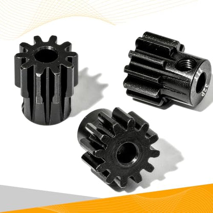 3PCS 32P Pinion Gear #45 Hardened Steel 3.175mm - 10T 11T 12T 0.8M Motor Pinion Gear Set for 1/10 RC Car, Compatible with Traxxas Arrma Tamiya Losi Brushless Brushed Motor Upgrade Parts - size: 10 11 12T