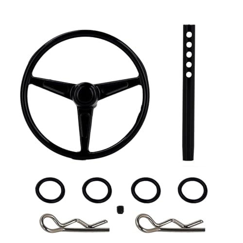 Aluminum Universal RC Steering Wheel for 1/10 Scale RC Crawler Car Axial SCX10 TRX4 D90 D110 Interior Accessories (Black) - color: Black