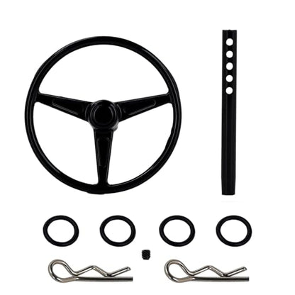 Aluminum Universal RC Steering Wheel for 1/10 Scale RC Crawler Car Axial SCX10 TRX4 D90 D110 Interior Accessories (Black) - color: Black