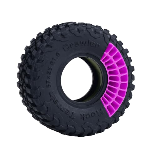 DJX 4PCS 1.0 Inch Tire Inserts Silicone Rubber Insert Foam Waterproof for 56-58mm*22-24mm 1.0'' Tire (Purple) - color: Purple