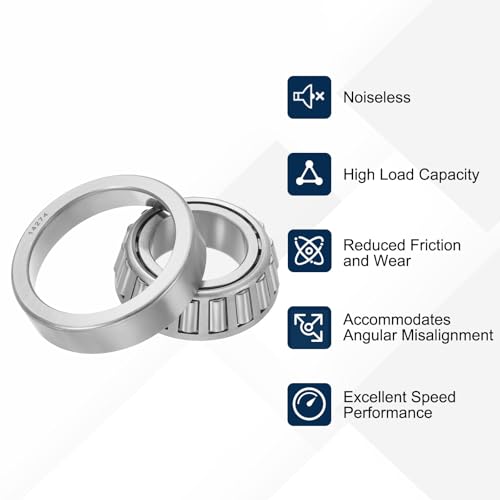 uxcell 14137/274 Tapered Roller Bearing Cone and Cup Set, 1.36" Bore x 2.72" OD x 0.79" Thick, Chrome Steel Taper Bearing Set, ABEC-3 - size: 14137/274
