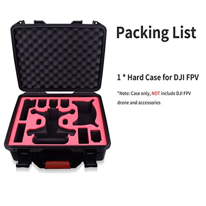 FPVtosky Professional Hard Case for DJI FPV [Case Only] - DJI FPV Drone Carrying Case Accessories - Fits 6 Batteries - Keep Props On, Black, Red, L, Compact