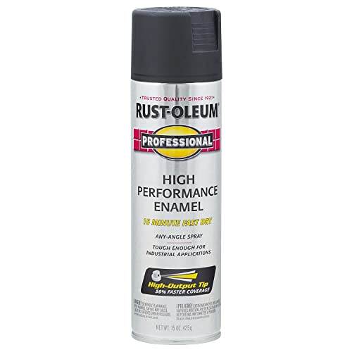 Rust-Oleum Professional High Performance Flat Black Spray Paint | Rust Prevention, Corrosion Resistant Coating, Industrial Maintenance, Any Angle Spray, Metal Equipment Protection, 15 oz - color: Flat Black, size: 15 Ounce (Pack of 1)