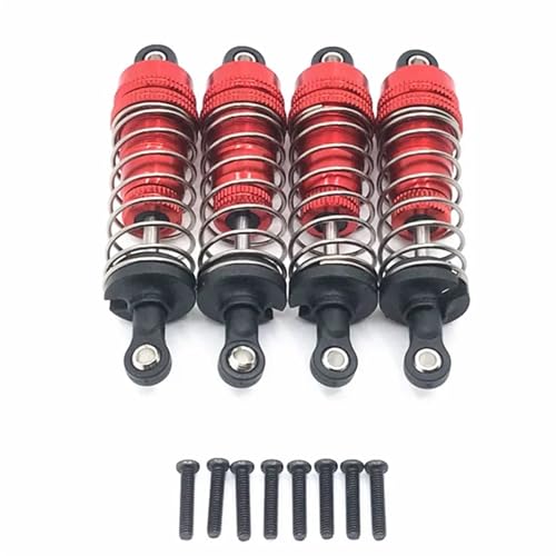 RC Cars Spare Parts for Wltoys 144001 144002 144010 124007 124008 124016 124018 124019 Metal Shock Absorber Oil Damper RC Car Upgrade Parts(Red) - color: Red