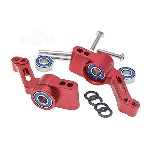 RC Alloy Rear Stub Axle Carriers for Traxxas 1/10 Rustler 4X4, Stampede 4X4, Slash 4X4 4WD-Replaces Part 1952(Pair) - color: Red