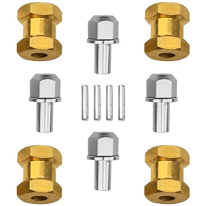 ShareGoo RC Hex Hub 12mm Brass Wheels Hex Drive Hub Extension Adapter Combiner Compatible with Axial SCX10 90046 90047 RC4WD D90 Wraith 1/10 RC Crawler Car (15mm Length)