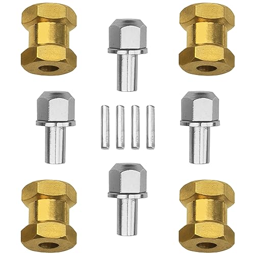 ShareGoo RC Hex Hub 12mm Brass Wheels Hex Drive Hub Extension Adapter Combiner Compatible with Axial SCX10 90046 90047 RC4WD D90 Wraith 1/10 RC Crawler Car (15mm Length)
